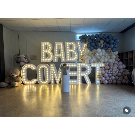 Metal Kutu Harf  1 Adet / Işıklı Düğün, Nişan , Evlenme Teklifi , Organizasyon Dekoru